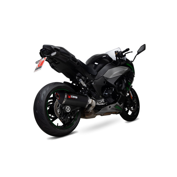 Scorpion Exhaust Kawasaki Ninja 1000 SX 2020 - 2023 Serket Parallel Slip-on Carbon Fibre Sleeve. Fits with panniers